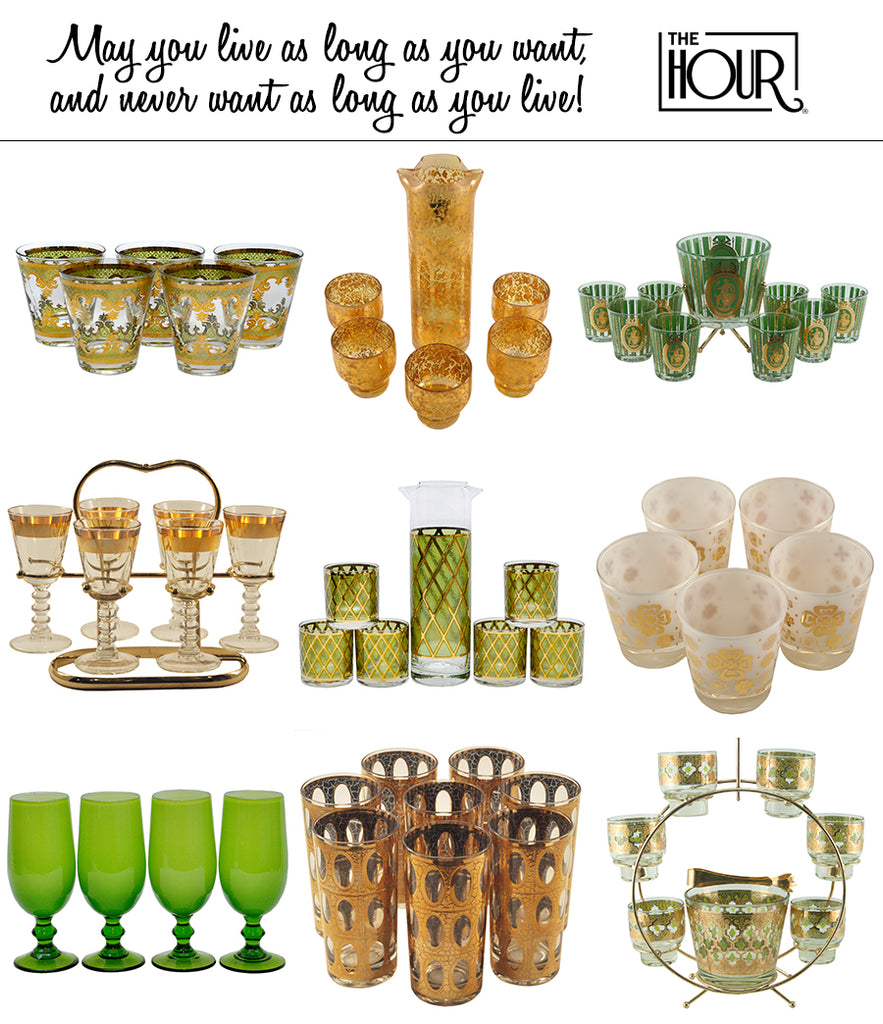 Green & Gold Glassware for St. Patrick's Day!