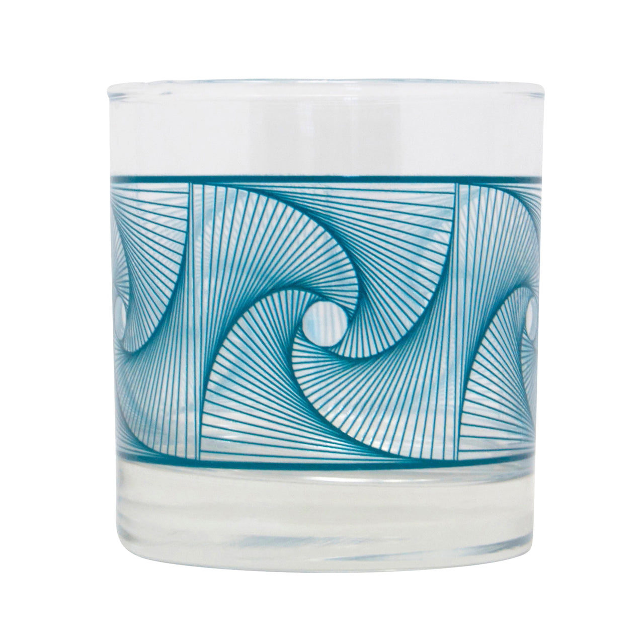 The Modern Home Bar Teal Waves Rocks Glass