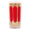 Vintage Fred Press Red and Gold Oval Collins Glass | The Hour Shop