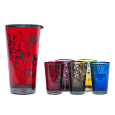 Vintage Italian Sterling Overlay Multi Color Cocktail Pitcher Set | The Hour Shop