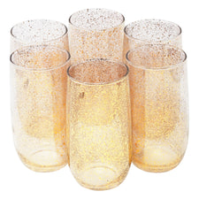 Vintage Gold Splatter Round Base Collins Glasses | The Hour