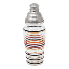 Vintage Multi Color Striped Cocktail Shaker | The Hour Shop