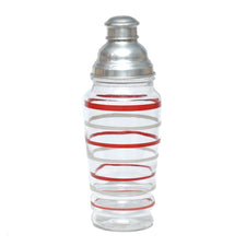 Vintage Red White Striped Glass Shaker | The Hour Shop