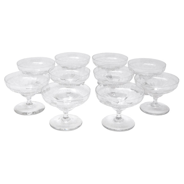4 Vintage Etched Cocktail Glasses with Antique Pitcher, Bryce
