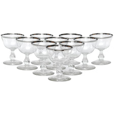 Vintage Mid Century Silver Rim Cocktail Glasses | The Hour Shop