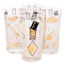 Vintage Top Hat Musical Collins Glasses | The Hour Shop