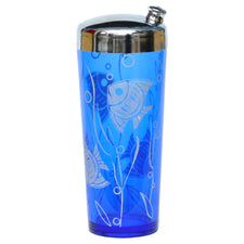 Vintage Hazel Atlas Cobalt Fish Cocktail Shaker | The Hour Shop