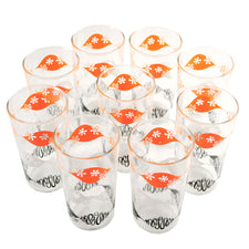 Vintage Orange, White & Black Mod Tumblers | The Hour 