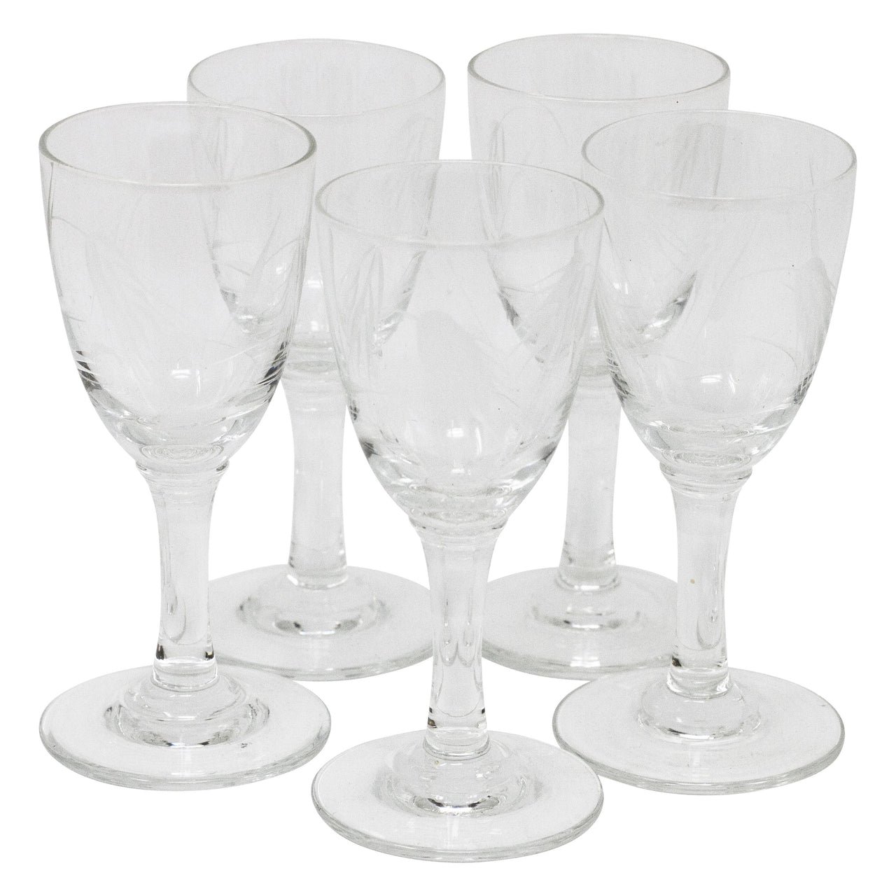 Vintage Sasaki Etched Wheat Cordial Glasses | The Hour Shop