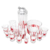 Vintage Red & White Vertical Stripes Cocktail Shaker Set Top | The Hour Shop