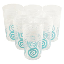 Vintage Aqua Swirl & White Tumblers | The Hour Shop