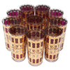 Vintage Culver Azure Cranberry Scroll Collins Glasses Top | The Hour Shop