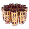 Vintage Culver Azure Cranberry Scroll Collins Glasses | The Hour Shop