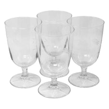 Vintage Sasaki Etched Wheat Cordial Stems | The Hour Shop