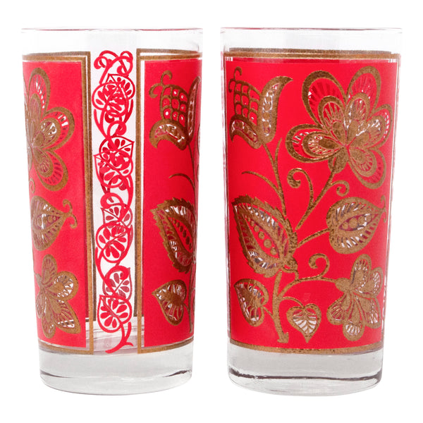 Abstract Flower Collins Glasses