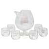 Vintage West Virginia Glass Draping Iridescent Pedestal Pitcher Set | The Hour Shop