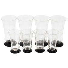 Vintage Prohibition Era Etched Black Base Goblets | The Hour Shop