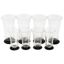 Vintage Prohibition Era Etched Black Base Goblets  | The Hour Shop