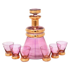 Vintage Pink & Gold Decanter Set | The Hour Shop