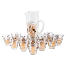 Vintage Gold Peacock Cocktail Pitcher Set | The Hour Shop