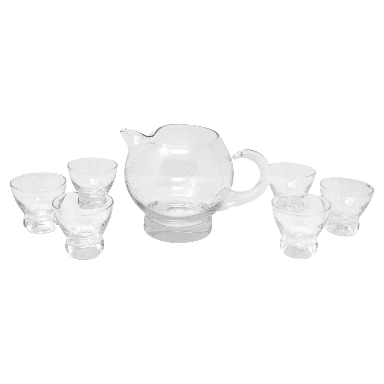 Vintage Eva Zeisel Etched Lines Cocktail Pitcher Set | The Hour Shop