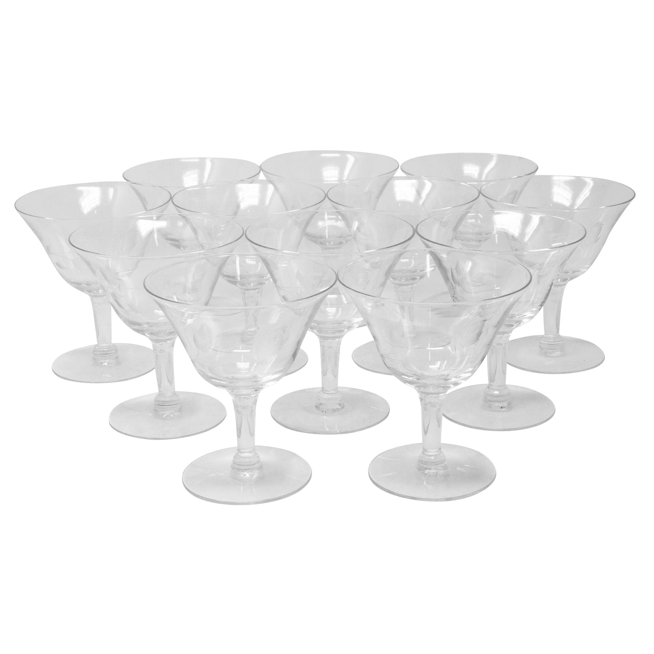 Vintage CG Quartex Etched Rose Cocktail Glasses | The Hour Shop