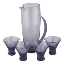 MCM Vintage Morgantown Smoke Glass Cocktail Pitcher Set | The Hour Shop