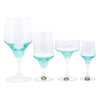 Vintage Sasaki Harmony Aqua Cocktail Stems Set Shapes | The Hour Shop