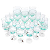 Vintage Sasaki Harmony Aqua Cocktail Stems Set Top | The Hour Shop