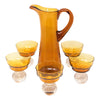 Vintage Amber Handblown Cocktail Pitcher Set | The Hour Shop