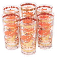 Vintage Fred Press Orange Ships Collins Glasses | The Hour Shop