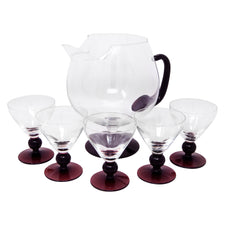 Vintage Amethyst Footed Cocktail Pitcher Set | The Hour Shop