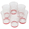 Vintage White Pinstripe Red Band Depression Glass Rocks | The Hour