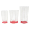 3 Sizes Vintage White Pinstripe Red Band Depression Glasses | The Hour