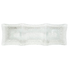 Vintage Dorothy Thorpe White Atomic Splash 3 Section Bent Glass Tray | The Hour Shop