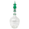 Vintage Blenko Clear Crackle Glass & Green Decanter | The Hour Shop