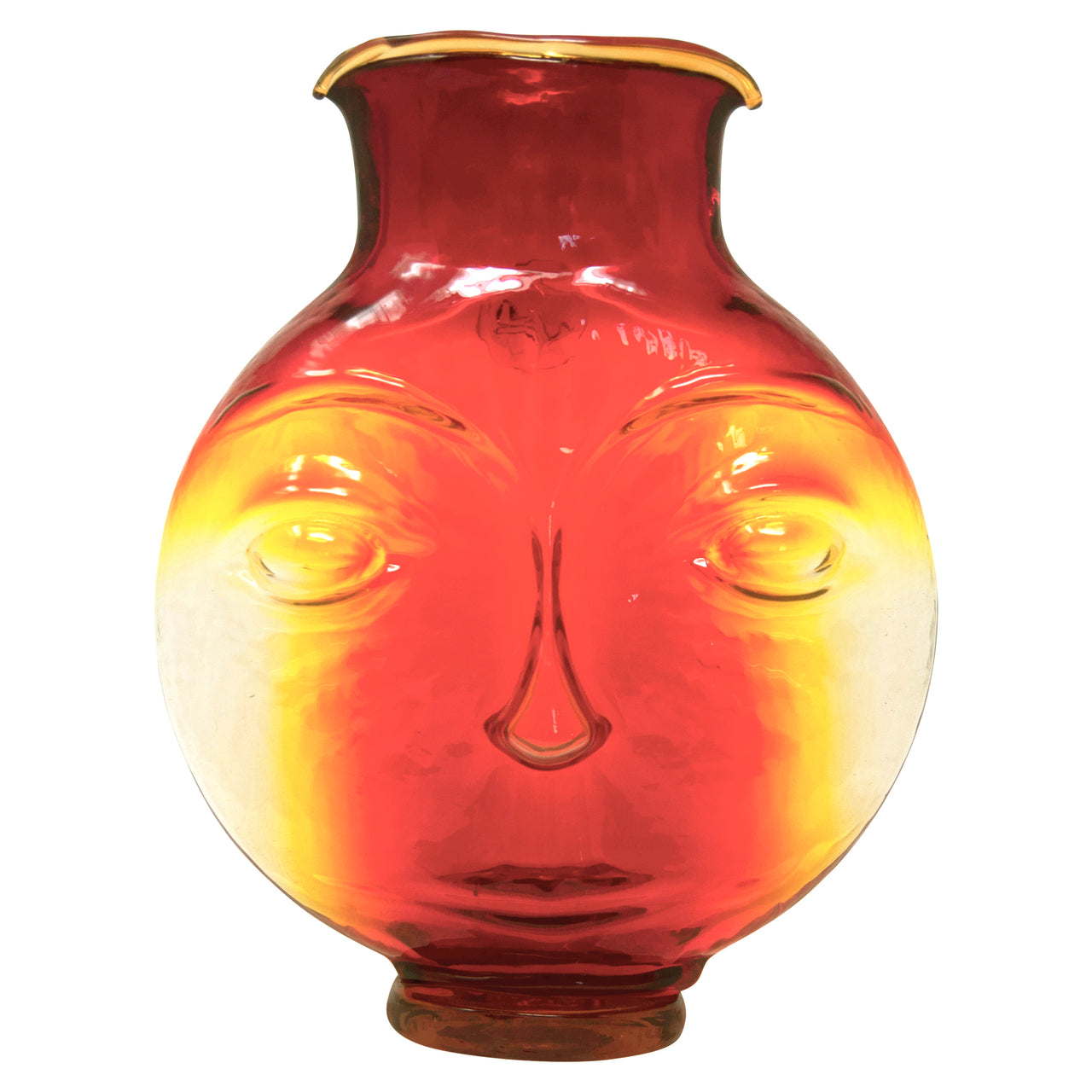 Blenko Wayne Husted Amberina Sun Face Pitcher | The Hour Shop