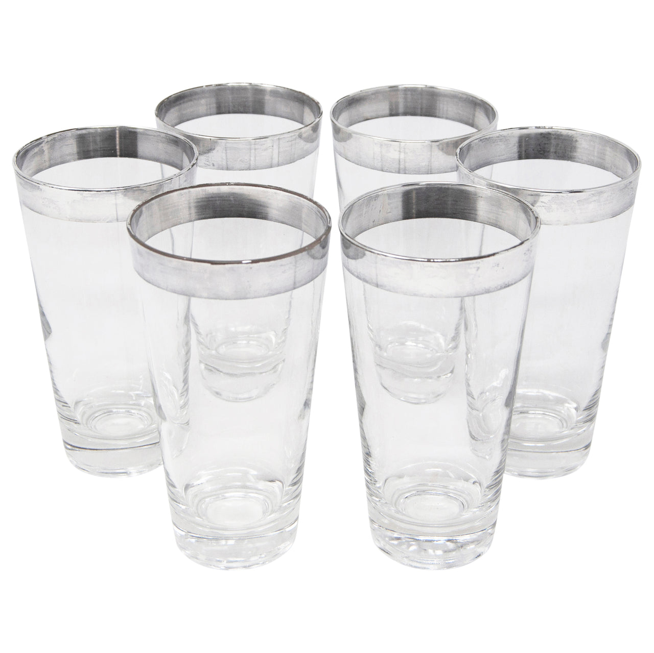 Vintage Sterling Band Tapered Collins Glasses | The Hour Shop