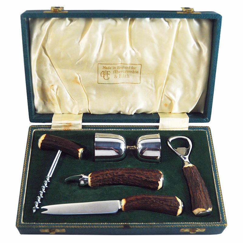 Abercrombie & Fitch 5 Pc. Stag Handle Bar Tool Set | The Hour
