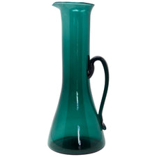 Vintage Blenko Tall Teal Beaker Pitcher Right | The Hour Shop