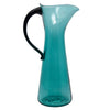 Vintage Blenko Aqua Triangle Top Pitcher Left | The Hour Shop