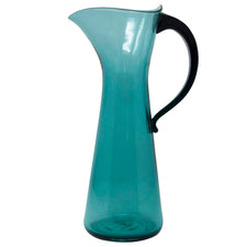 Vintage Blenko Aqua Triangle Top Pitcher Right | The Hour Shop