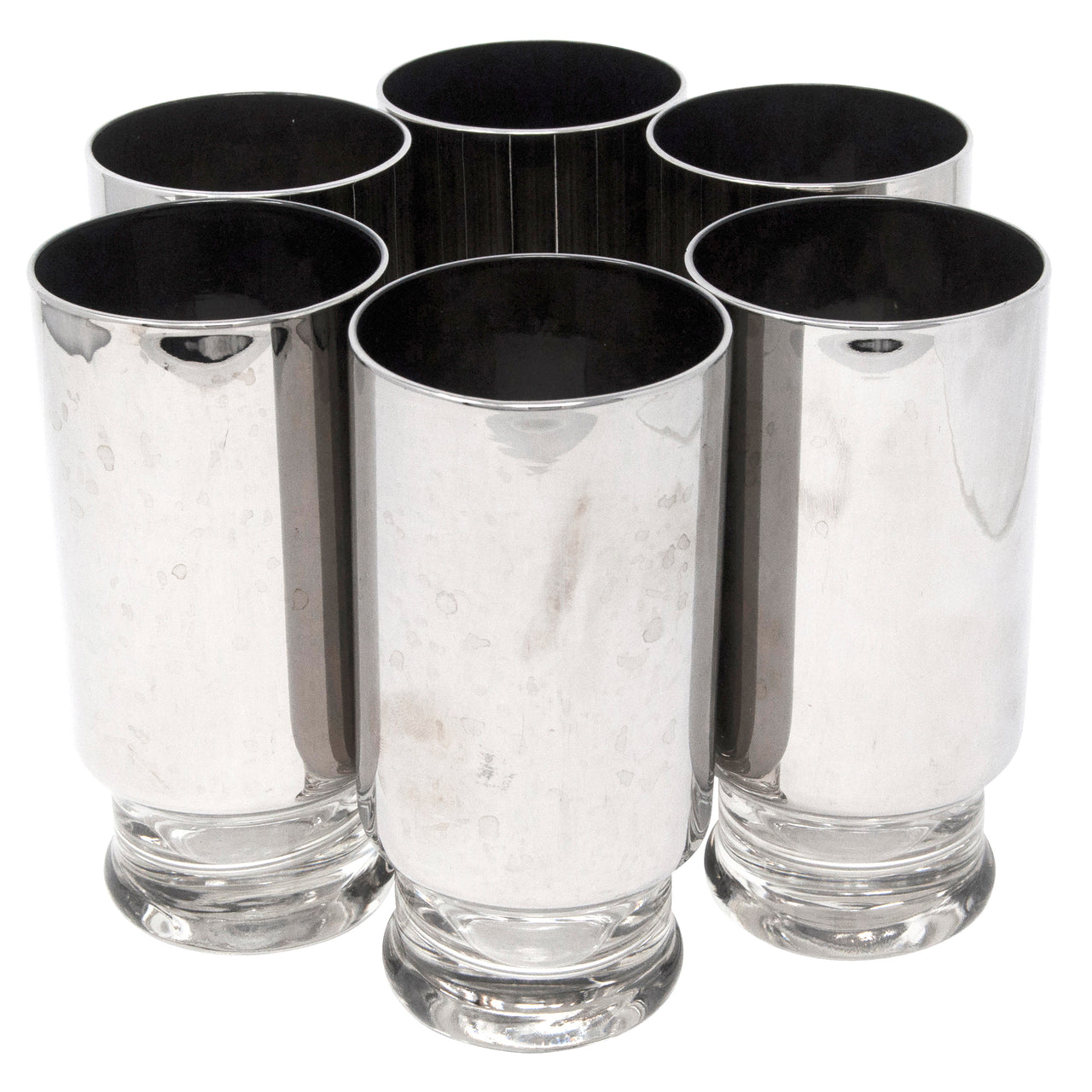 Vintage Mercury Coated Footed Collins Glasses | The Hour Shop