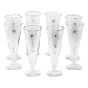 Vintage Platinum Starburst Footed Pilsner Glasses | The Hour Shop