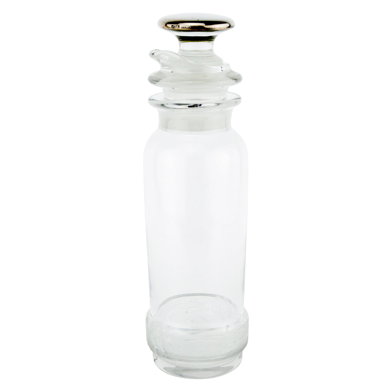 Vintge Heisey Crystal Silver Top Cocktail Shaker | The Hour