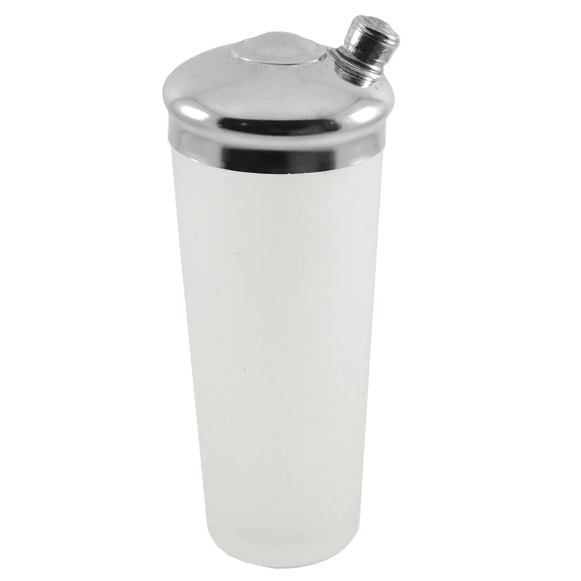 Vintage White Frosted Glass Cocktail Shaker | The Hour Shop