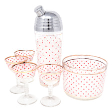 Vintage Red Polka Dots Cocktail Shaker Set | The Hour Shop