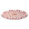 Vintage Autumnal Salmon & Gold Round Atomic Bent Glass Tray Side | The Hour Shop