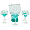 Vintage Sasaki Harmony Aqua Cocktail Pitcher Set Front | The Hour Shop