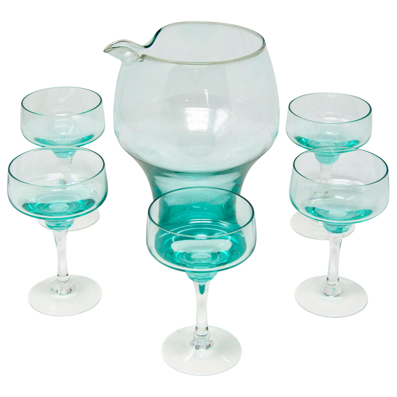 Vintage Sasaki Harmony Aqua Cocktail Pitcher Set | The Hour Shop